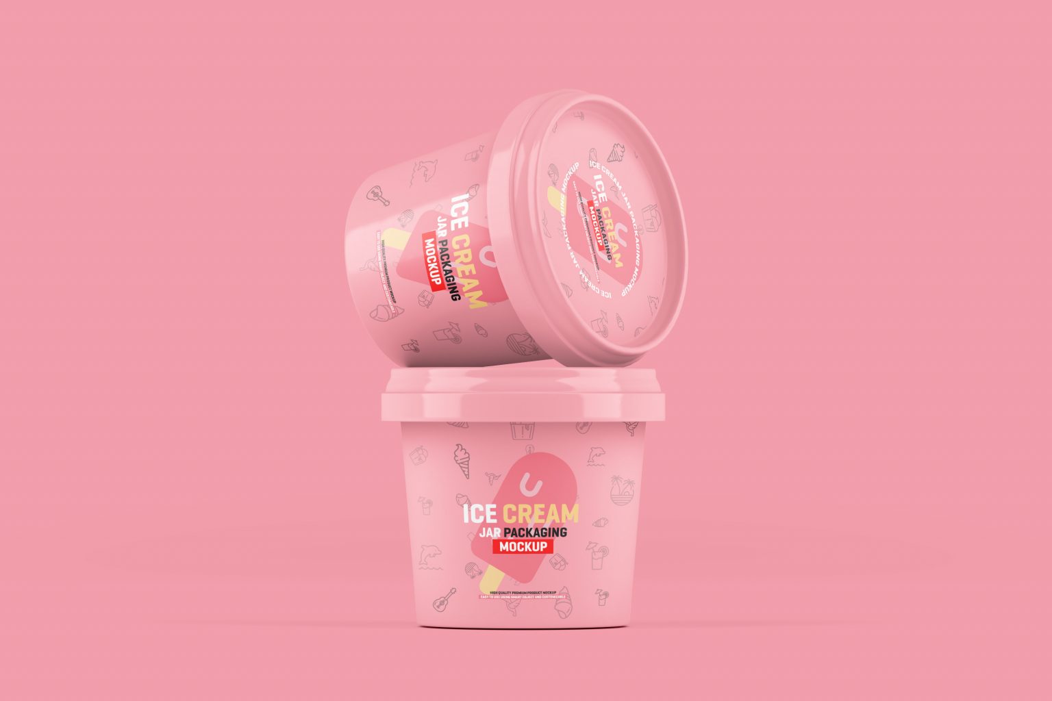 Download Ice Cream Jar Packaging Mockup - One Dollar Mockup